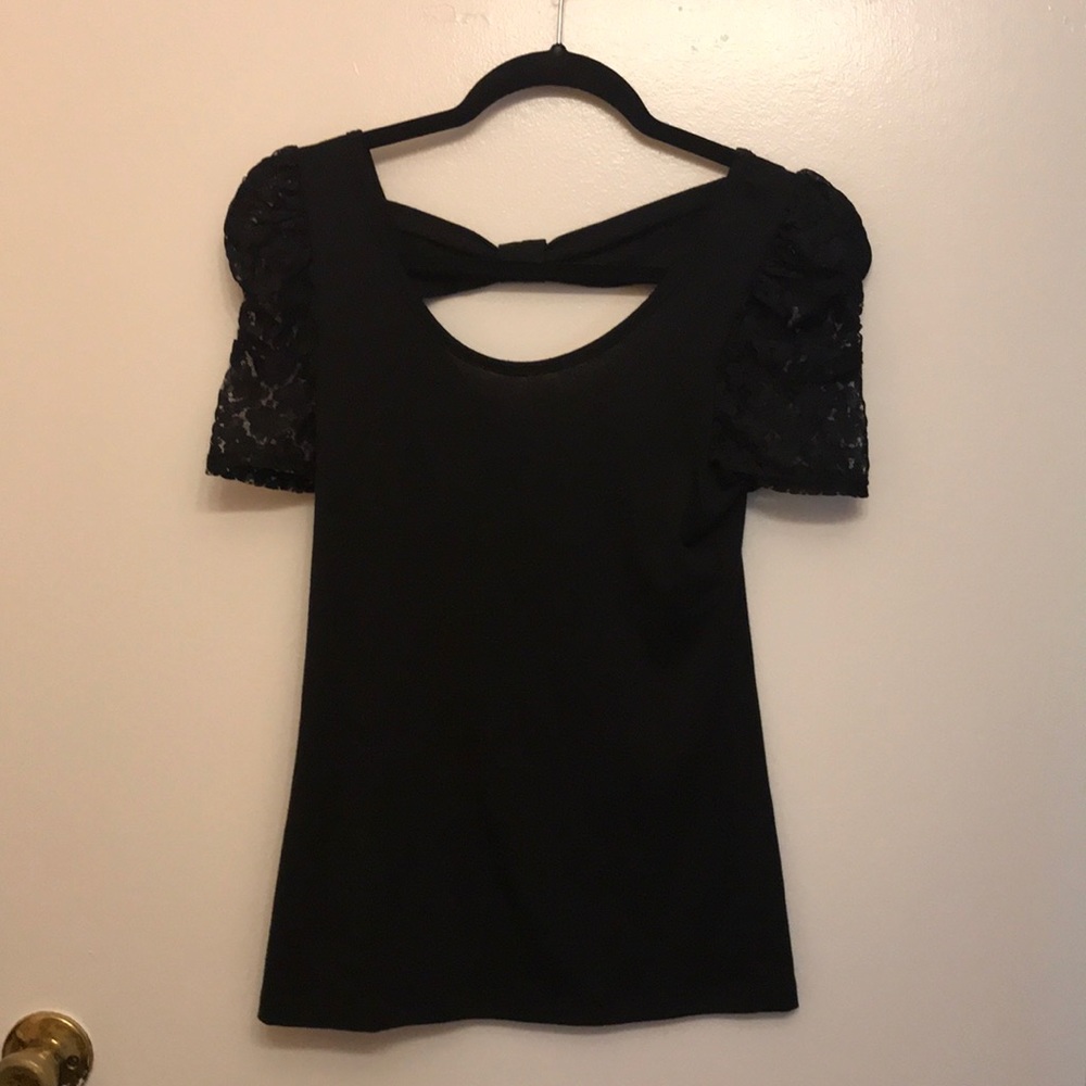 Black open back top